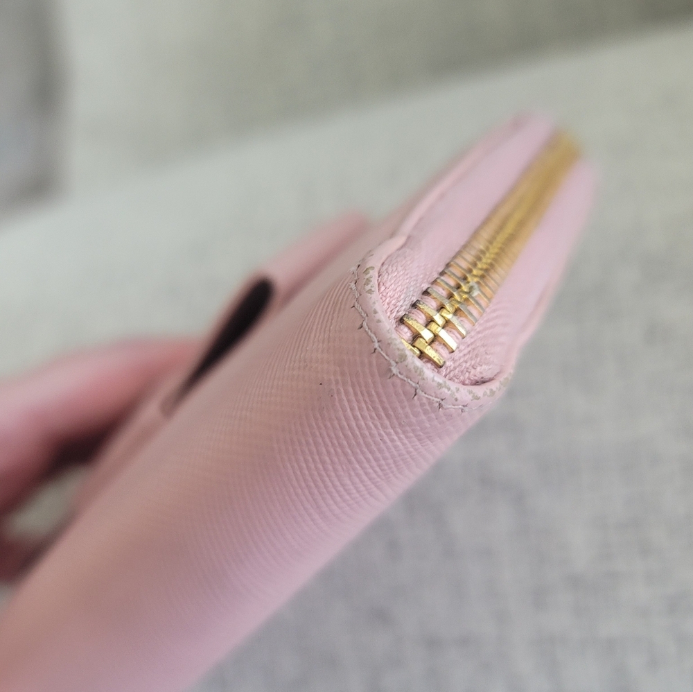 PRADA Long Saffiano Leather Wallet With Bow Pink - Picture 11 of 15